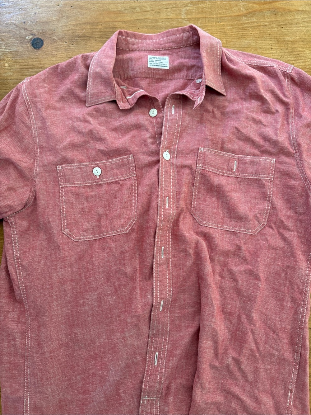 Men's J Crew Rust Button-Up Workshirt with Chest Pockets